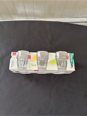NIB Bormioli Set Of 6 Rock Star Italian Style Shot Glasses/2 4/8 Oz Each